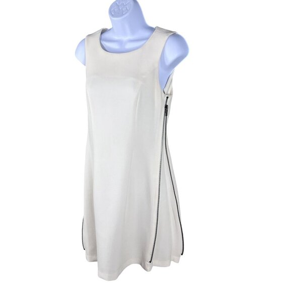 BCBGeneration Womens 4 Cream Shift Dress Multiway Zippers Office Career Wear - Picture 3 of 16